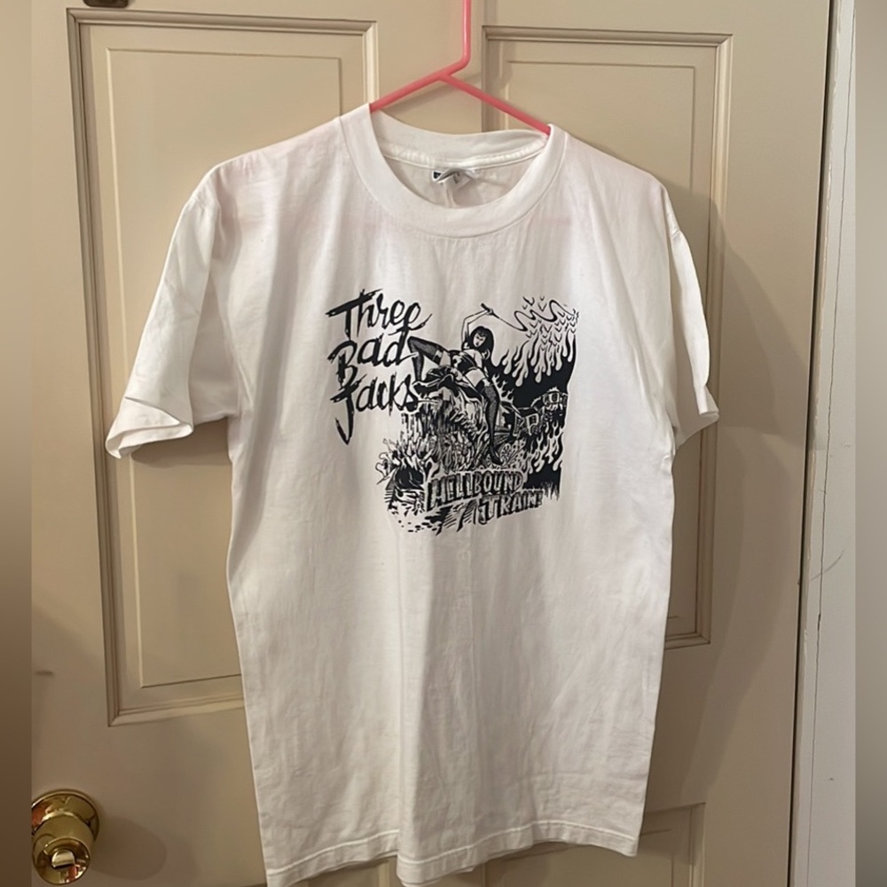 Vintage 2000s Y2K Rockabilly Band Three Bad Jacks T Shirt Tee Top. Men’s Sz: S
